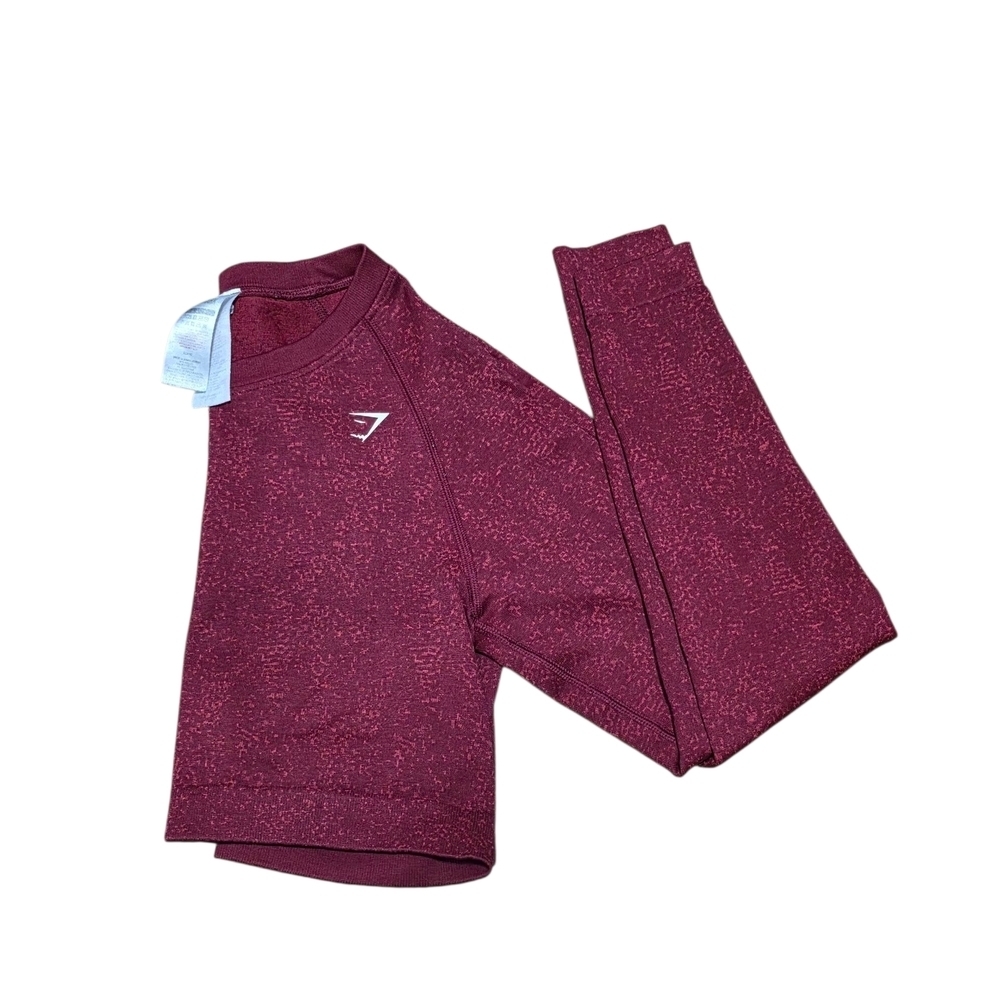 Gymshark Deep Red Fitness Long Sleeve Crop Top Size Large